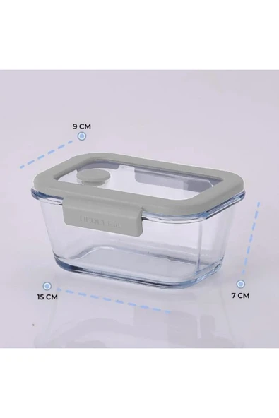 Fika Glace Gri Vakumlu 4 Parça Saklama Kabı 460 ml 800 ml - 4