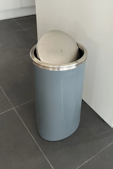 Lenox 35 Lt Döner Kapaklı Mutfak Banyo Ofis Çöp Kovası-Gri - Resim 2