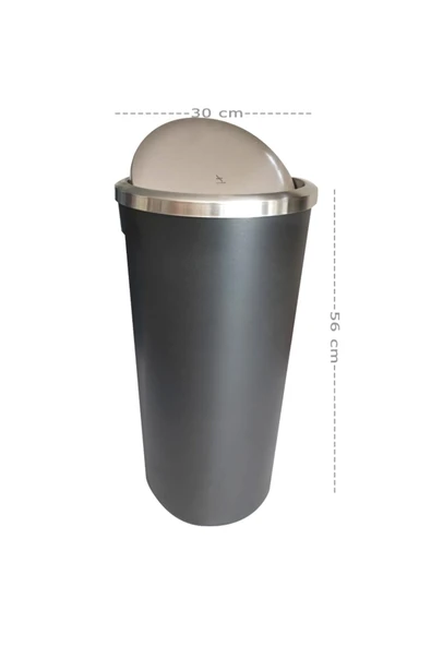 Primanova Lenox Beyaz Plastik Gövdeli Dönen Kapaklı Çöp Kovası - 4