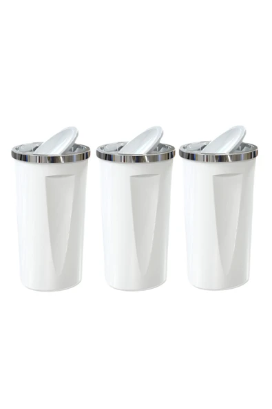 Primanova Lenox Çöp Kovası 35 LT Beyaz M-E76-01 ( 3 ADET ) - 2