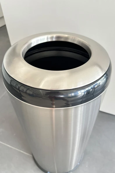 Lima 36 Lt Ağzı Açık Banyo Mutfak Ofis Çöp Kovası Siyah - Resim 5