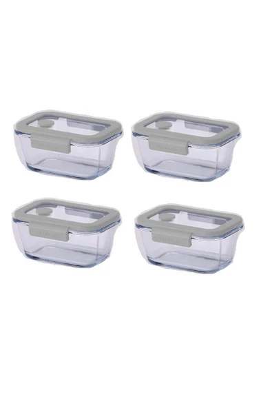 Fika Glace Gri Vakumlu 4 Parça Saklama Kabı 460 ML