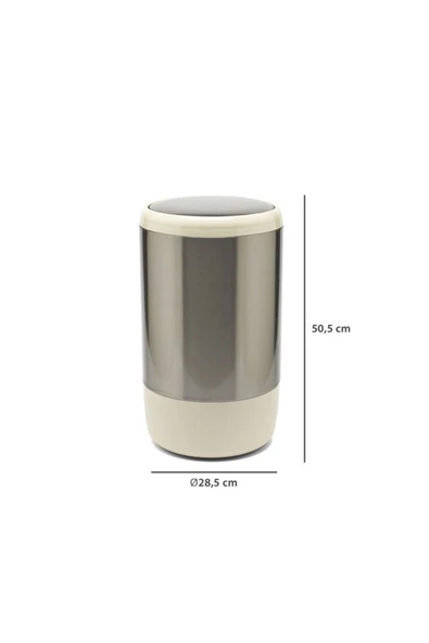 M-E12-09 Lima 20LT Çöp Kovası Bej (İç Kovalı) - Resim 2