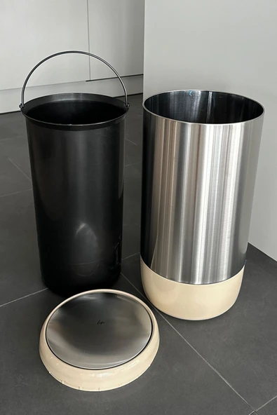 Lima 30 Lt Banyo Mutfak Ofis Çöp Kovası Bej - 2