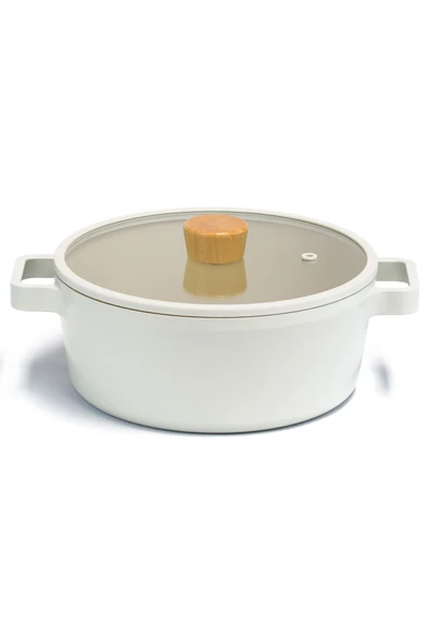 Fika Cam Kapaklı Alüminyum Döküm Tencere 24 cm X 10 cm - 3