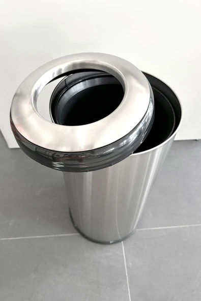 Lima 36 Lt Ağzı Açık Banyo Mutfak Ofis Çöp Kovası Siyah - Resim 4