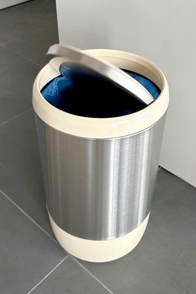 Lima 20 Lt Banyo Mutfak Ofis Çöp Kovası Iç Kovalı Bej - 5