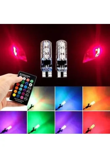 T10 PARK AMPULU UZAKTAN KUMANDALI RGB - Resim 2