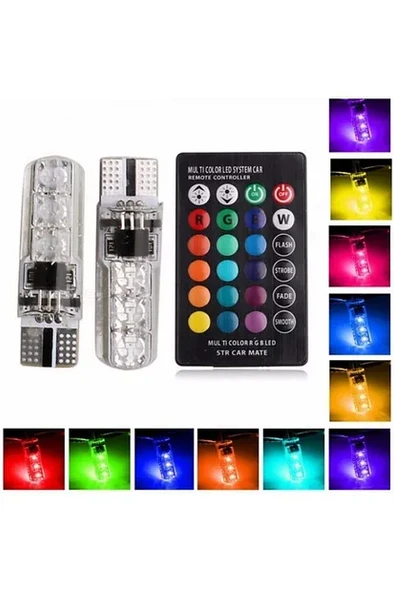 T10 PARK AMPULU UZAKTAN KUMANDALI RGB - Resim 3