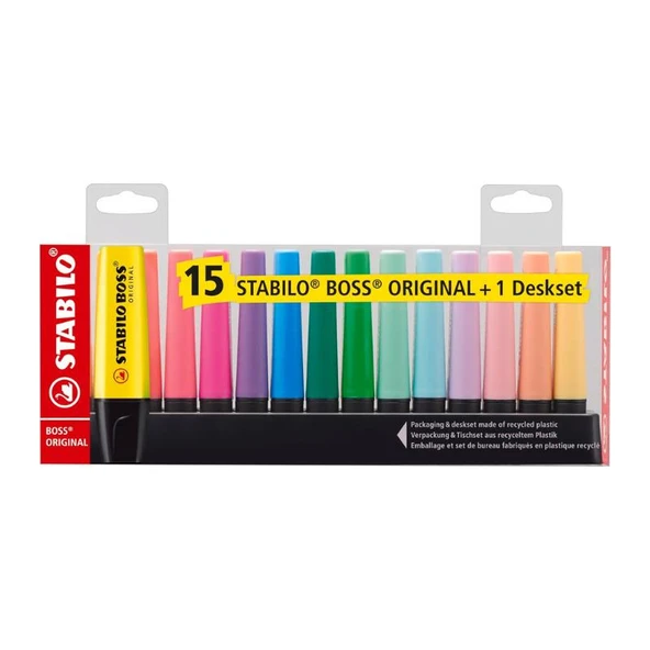 Stabilo Boss Original Fosforlu Kalem Seti 15'li Paket - 7015/01-5 - 2