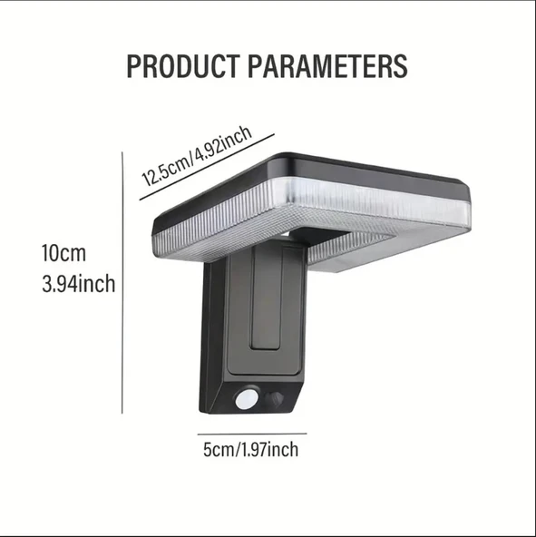 GÜNEŞ ENERJİLİ HAREKET SENSÖRLÜ 120 DERECE KATLANABİLİR 3 MODLU BAHÇE EV GARAJ SOKAK AYDINLATMA LAMBASI LED IŞIK - Resim 4