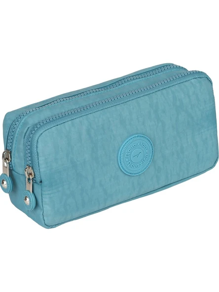 Relaxion Açık Yeşil İki Gözlü Krinkıl Kumaş Kalem Çantası Kalemlik 124