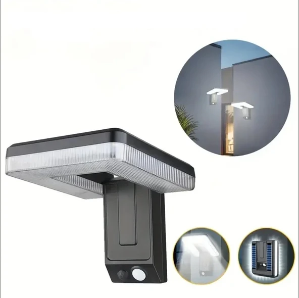 GÜNEŞ ENERJİLİ HAREKET SENSÖRLÜ 120 DERECE KATLANABİLİR 3 MODLU BAHÇE EV GARAJ SOKAK AYDINLATMA LAMBASI LED IŞIK ürün görseli