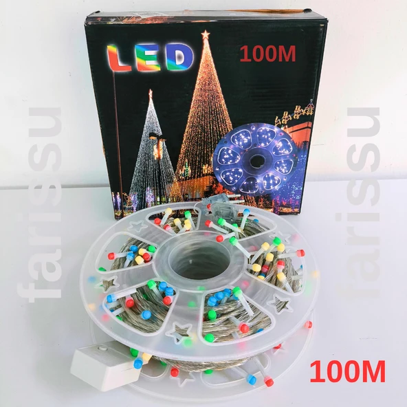 100 Metre RGB Peri LED Işık – Fişli Dış Mekan Dekoratif Şerit Yılbaşı Aydınlatması