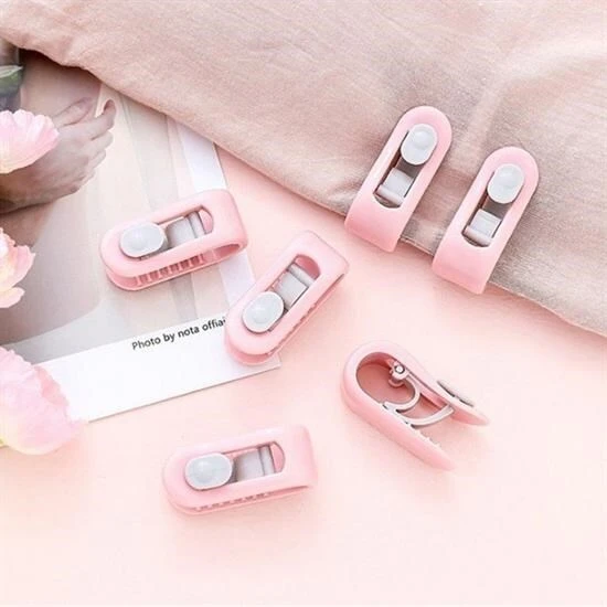 4 Adet İğnesiz Yorgan Çarşaf Ve Perde Tutucu Sabitleyici Kaydırmaz Örtü Düzenleyici Klips - Resim 5