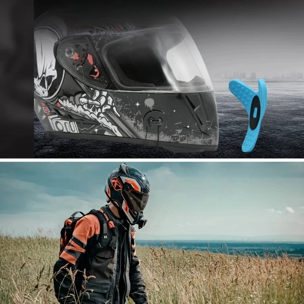 Motorsiklet Kask Önü Takılan Telefon Tutucu Aksiyon Kamerası Takılabilen Aparat - Resim 2