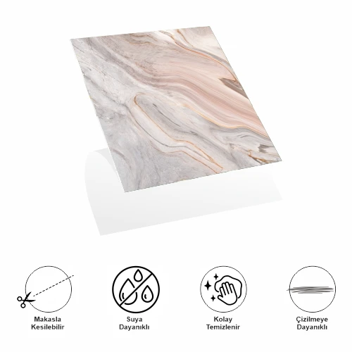 Decohandy 30x30 Cm Pvc Duvar Karosu 4'Lü Paket - Antik Mermer - Resim 3