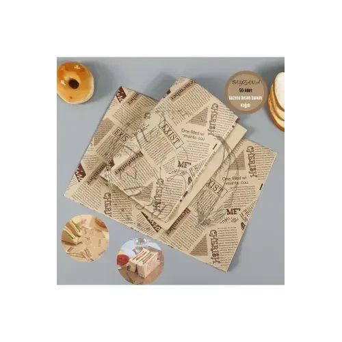 Vintage Gazete Desenli Sunum Kağıdı 50 Adet - Resim 2