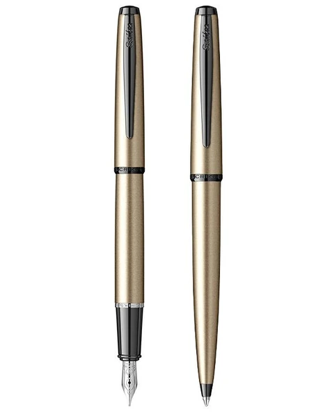 Scrikss Metropolis Dolma Kalem ve Tükenmez Kalem Takımı M Uç Saten Gri 78MS