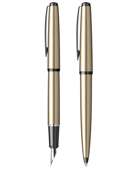 Scrikss Metropolis Dolma Kalem ve Tükenmez Kalem Takımı M Uç Saten Gri 78MS - 2