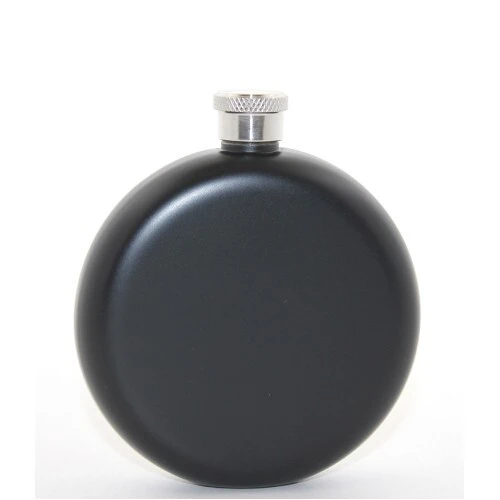 Paslanmaz Çelik Yuvarlak 5 Oz Tekli Matara Siyah Renk ürün görseli