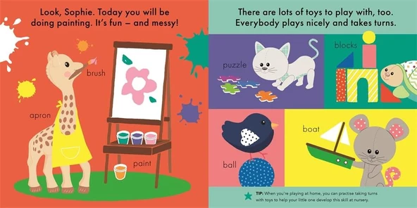 Sophie la Girafe  Sophie goes to Nursery Board book - Resim 3