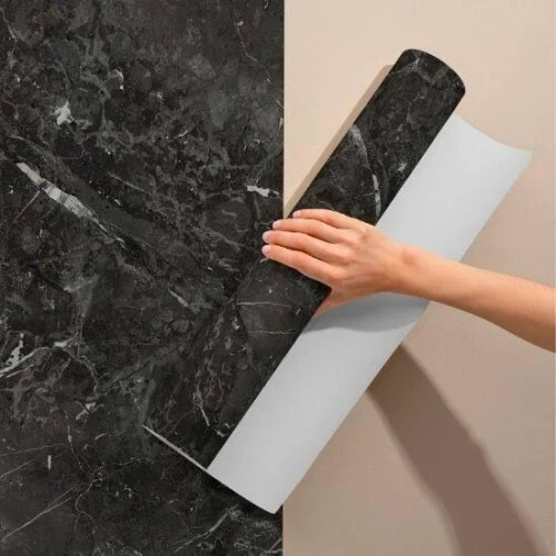 Siyah Mermer Desenli Yapışkanlı Kaplama Kağıdı 5 Metre ürün görseli