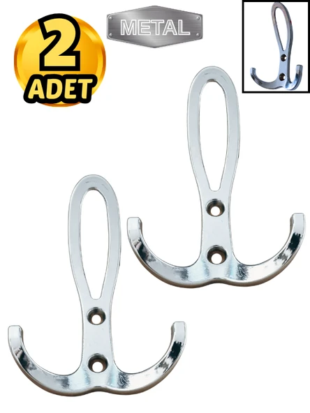 Metal Okyanus Krom Portmanto Askısı Duvar Tipi – 2’li ürün görseli