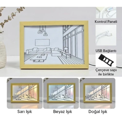 Işıklı Retro Tablo ürün görseli