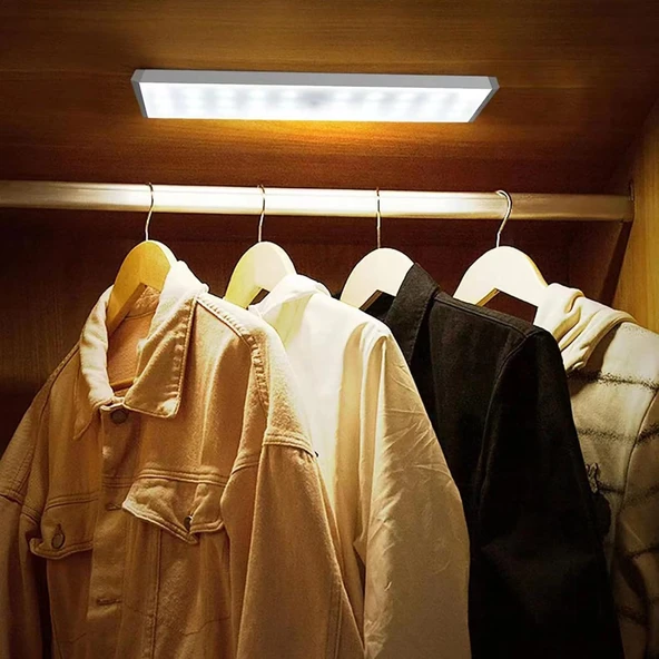 30 LED HAREKET SENSÖRLÜ 20 CM DOLAP İÇİ MUTFAK KORİDOR MERDİVEN AYDINLATMA IŞIĞI LED IŞIK - 5