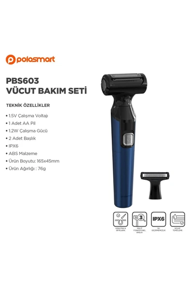 POLOSMART PBS603 2 İN 1 ERKEK VÜCUT BAKIM SETİ LACİVERT - 4