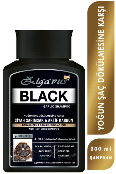 Zigavus Black - Siyah (Kara) Sarımsaklı - Aktif Karbonlu Şampuan 300 ml 8699349130701 - 1