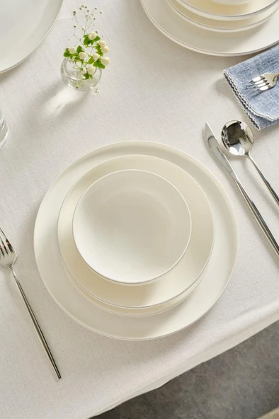 Red Carpet Collection Stream Bone Merope 53 Parça 12 Kişilik Yemek Takımı Platin - 2