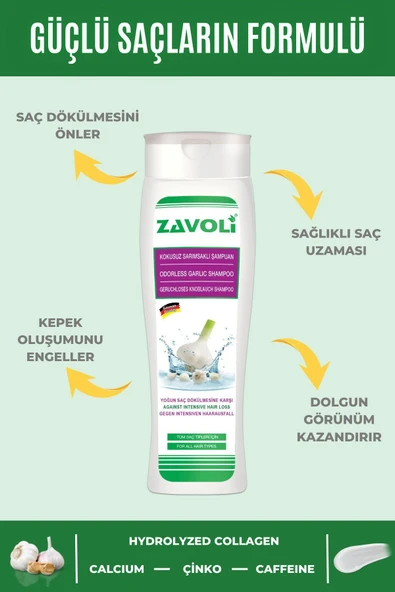 Zavoli Sarımsaklı 5 Ferment Mineral Içeren Saç Dökülmesine Karşı Şampuan 250 ml - 1
