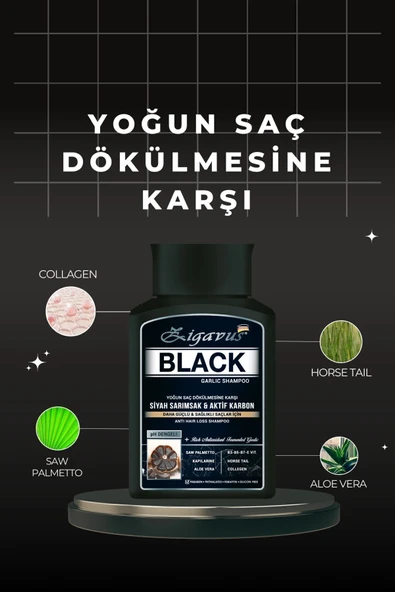 Zigavus Black - Siyah (Kara) Sarımsaklı - Aktif Karbonlu Şampuan 300 ml 3 Al 2 Öde 8699349130763 - 3