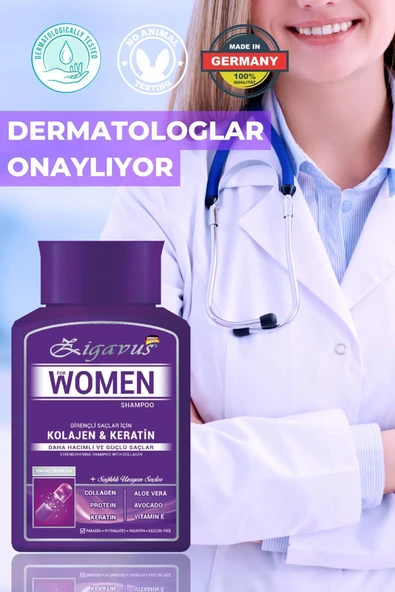 Zigavus Women Kolajen - Keratin Şampuan 300 ml 3 Al 2 Öde - Sağlıklı Uzayan Saçlar  8699349130695 - 6