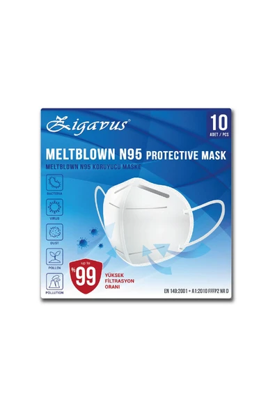 Zigavus Meltblown Koruyucu N95 Maske 10 Adet - 1