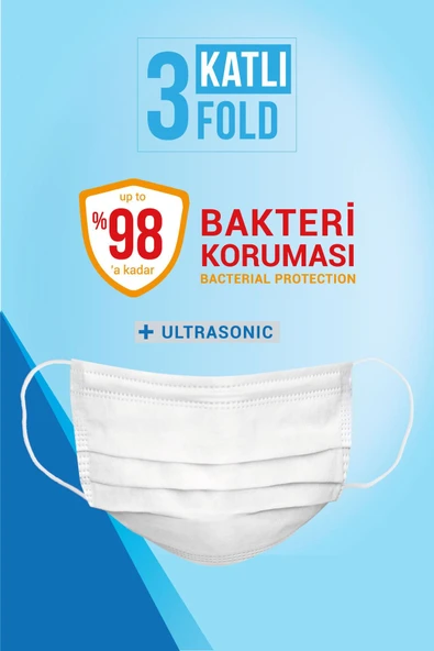 Zigavus 50 Adet Beyaz Cerrahi Maske, 3 Katlı Burun Telli, Rahat Lastik Kulaklıklı - 3
