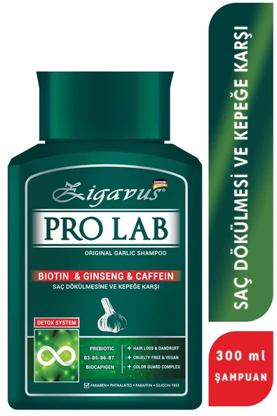 Zigavus Pro Lab Şampuan 300 ml - Sarımsak, Kafein, Biotin, Ginseng Özlü - 1