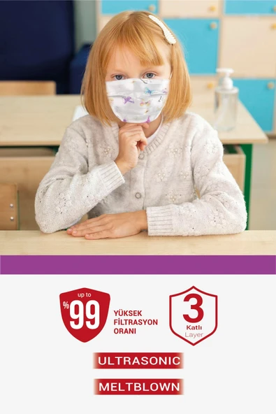 Zigavus Kız Çocuk Cerrahi Maske 250'li - Resim 2