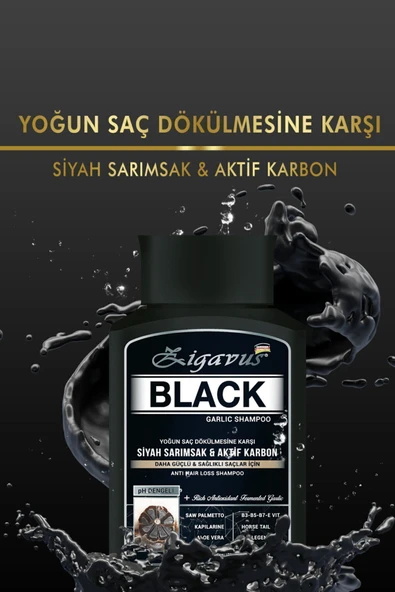 Zigavus Black - Siyah (Kara) Sarımsaklı - Aktif Karbonlu Şampuan 300 ml 8699349130701 - 2