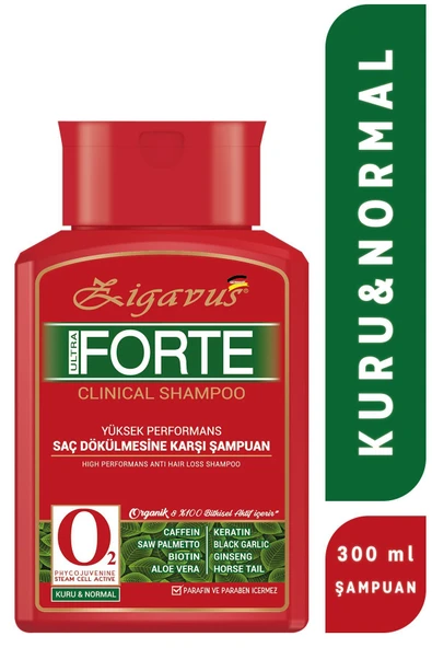 Zigavus Forte Ultra Clinical Kuru ve Normal Saçlar için Şampuan 300 ml 8699349139353 - 1