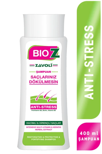 Bioz Saç Dökülmesine Karşı Dirençli Saçlar Için Anti Stress Şampuanı 400 ml - 1