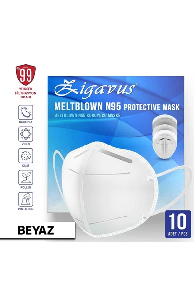 Zigavus Meltblown Koruyucu N95 Maske 10 Adet - 1