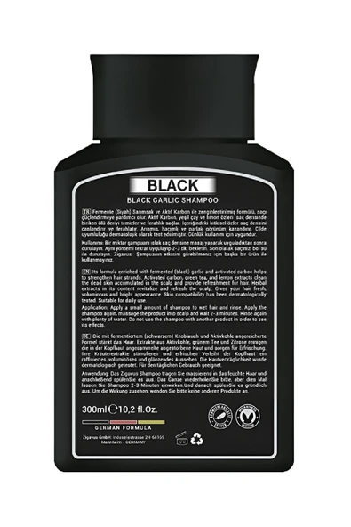 Zigavus Black - Siyah (Kara) Sarımsaklı - Aktif Karbonlu Şampuan 300 ml 3 Al 2 Öde 8699349130763 - 5