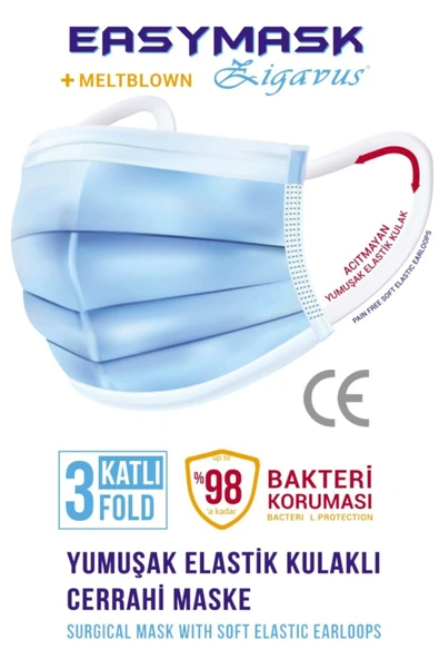 Zigavus Meltblown Elastik Kulak 50'li Yeni Nesil Maske (5x10) - 1