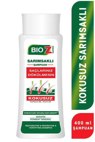 Bioz Saç Dökülmelerine Karşı Güçlendirici Sarımsak Ve Keratin Şampuanı 400 ml - 1