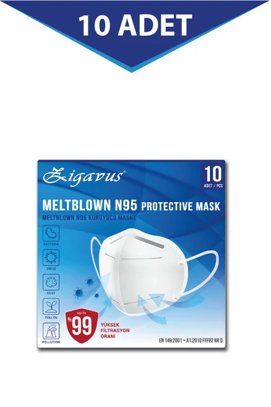 Zigavus Meltblown Koruyucu N95 Maske 10 Adet - 2