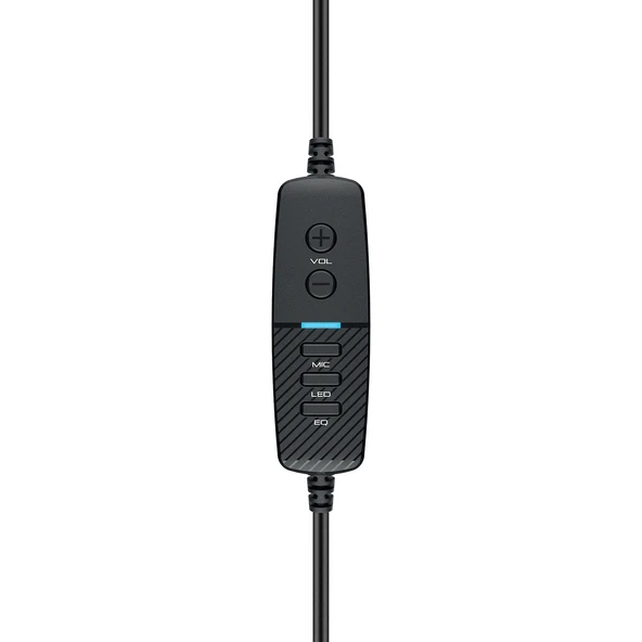 RAMPAGE SN-R8 VANDAL SİYAH USB 7.1 RAINBOW LED + SES KONTROLLÜ MİKROFONLU OYUNCU KULAKLIĞI RAMPAGE - 7