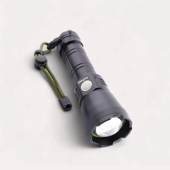 1200 Lümen 20W  6000 mAh Şarjlı Powerbank Ledli El Feneri Parlak Uzun Menzil Su Geçirmez Kamp Fener - Resim 4